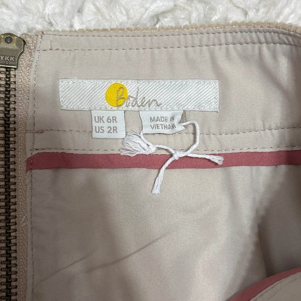 Boden Beresford Corduroy Mini pencil Skirt Tan Size 2
